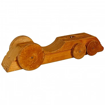 Scultura in legno di macchina futurista Locomotiva di Urano Palma, anni '50