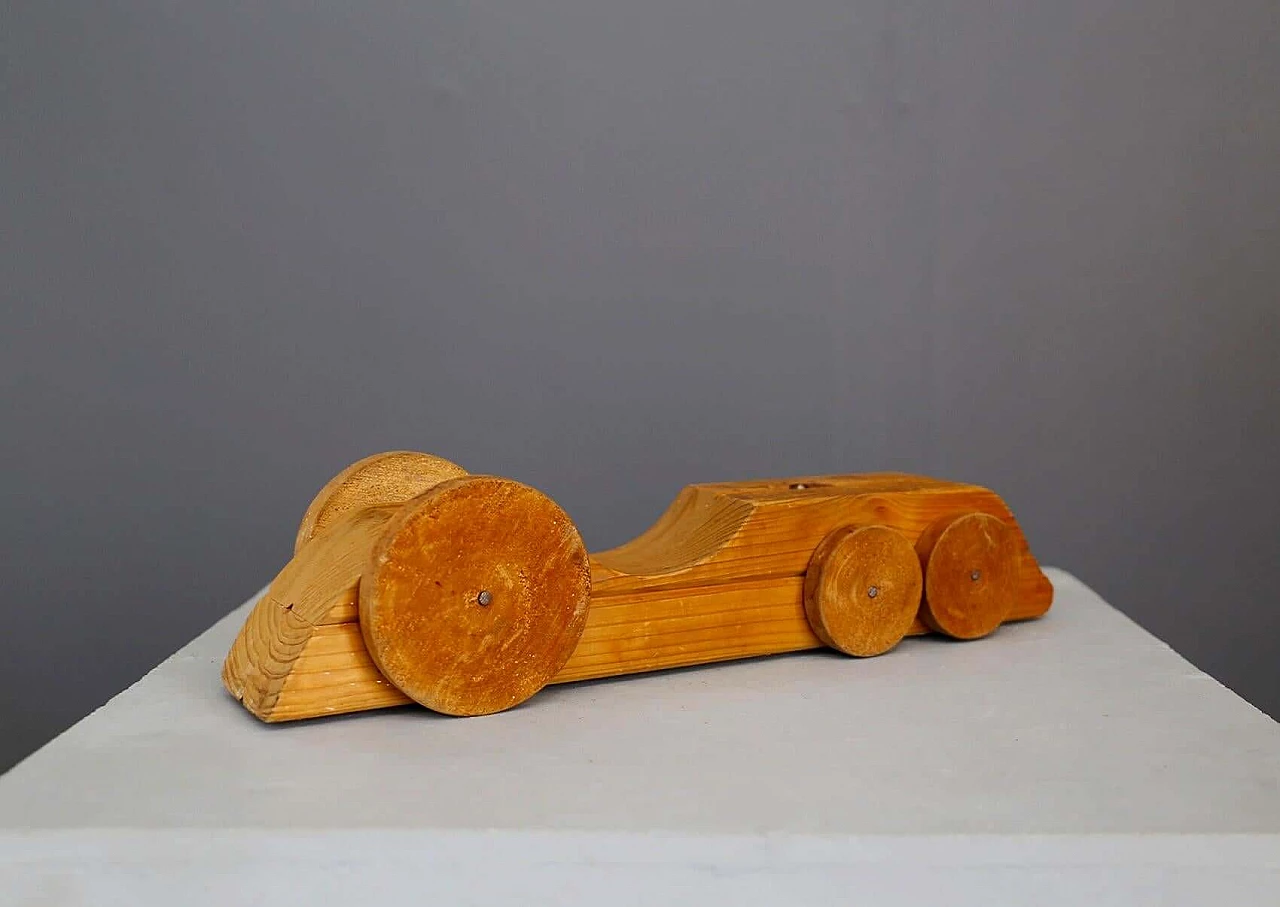 Scultura in legno di macchina futurista Locomotiva di Urano Palma, anni '50 1412847
