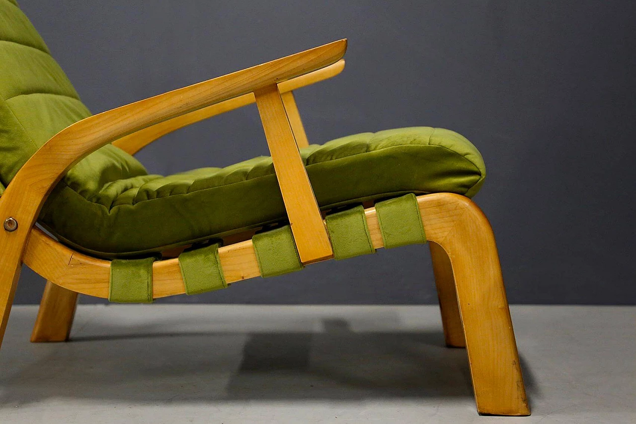 Pair of armchairs by Gustavo Pulitzer and Giorgio Lacht in wood and green velvet, 1930s 1412874