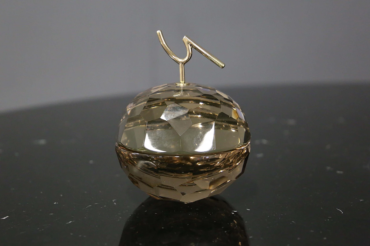 Brass and pink glass jewellery box by Ghirò Studio, 2000s 1412889