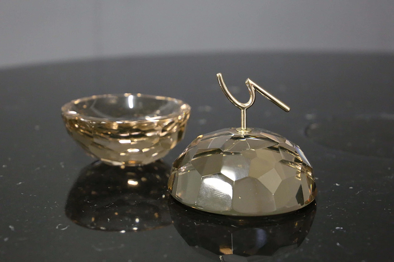 Brass and pink glass jewellery box by Ghirò Studio, 2000s 1412890