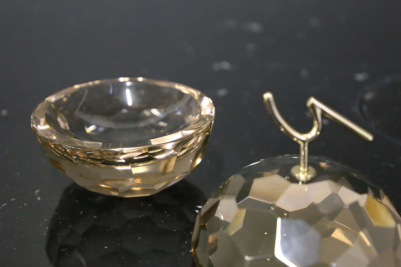 Brass and pink glass jewellery box by Ghirò Studio, 2000s 1412891