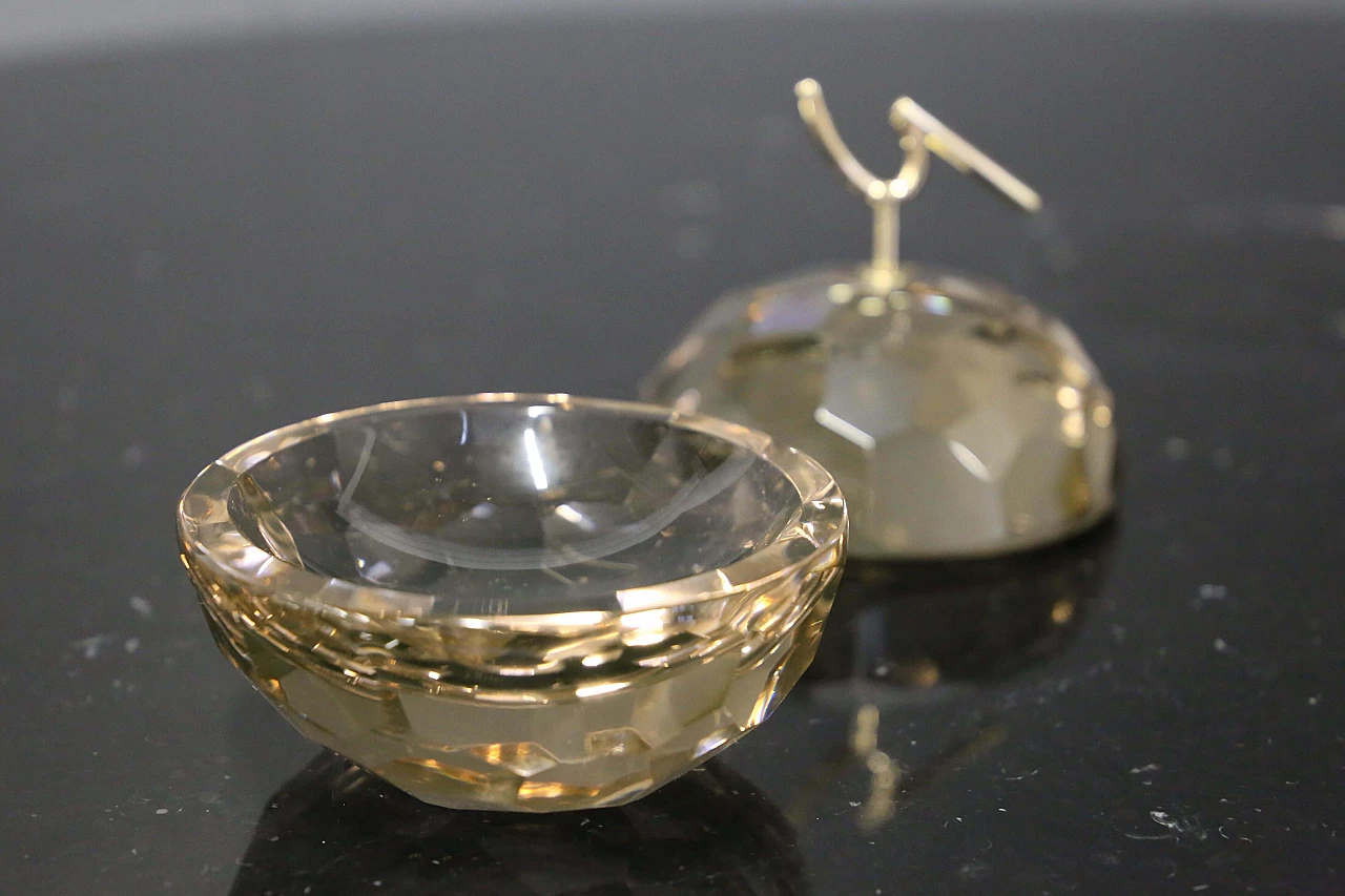 Brass and pink glass jewellery box by Ghirò Studio, 2000s 1412893