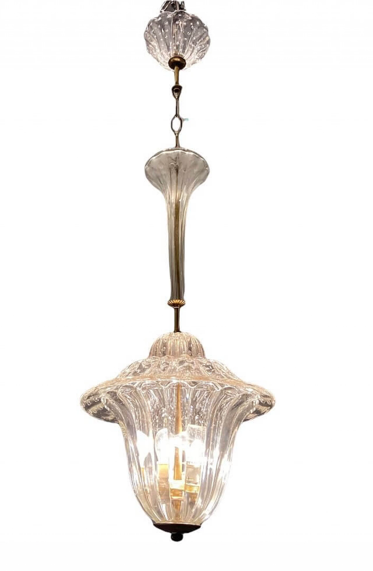 Lampadario Barovier in vetro di Murano, anni '40 1412897