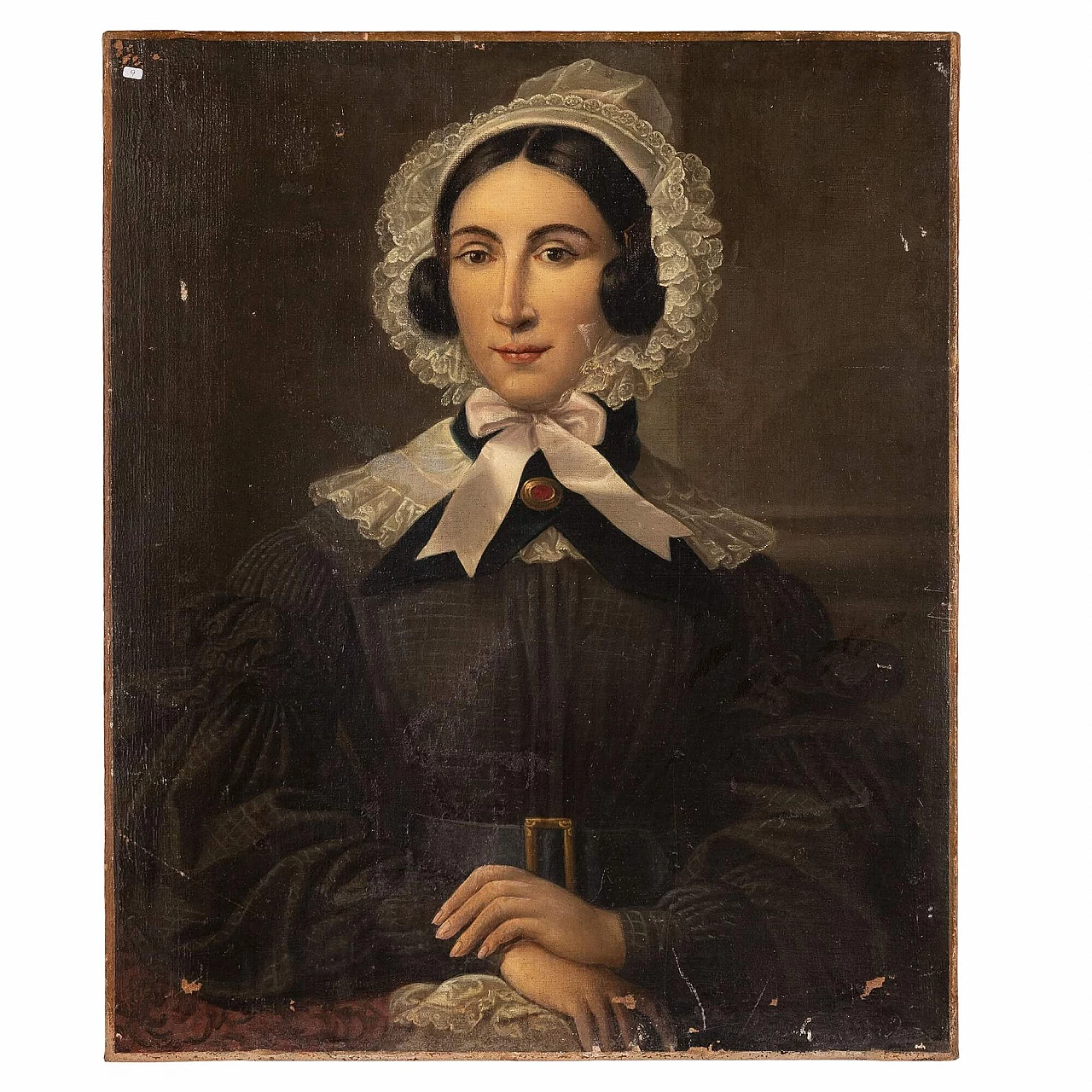 Ritratto olio su tela di fanciulla, del '800 1415064