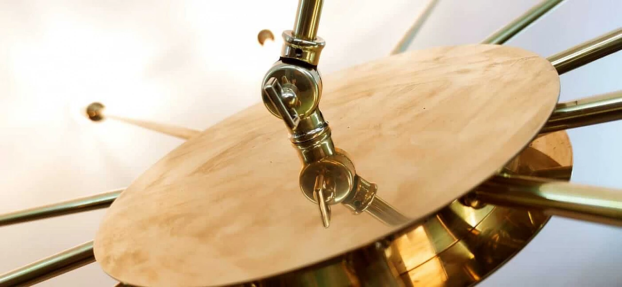 Sputnik 12-light brass chandelier, 1980s 1415364