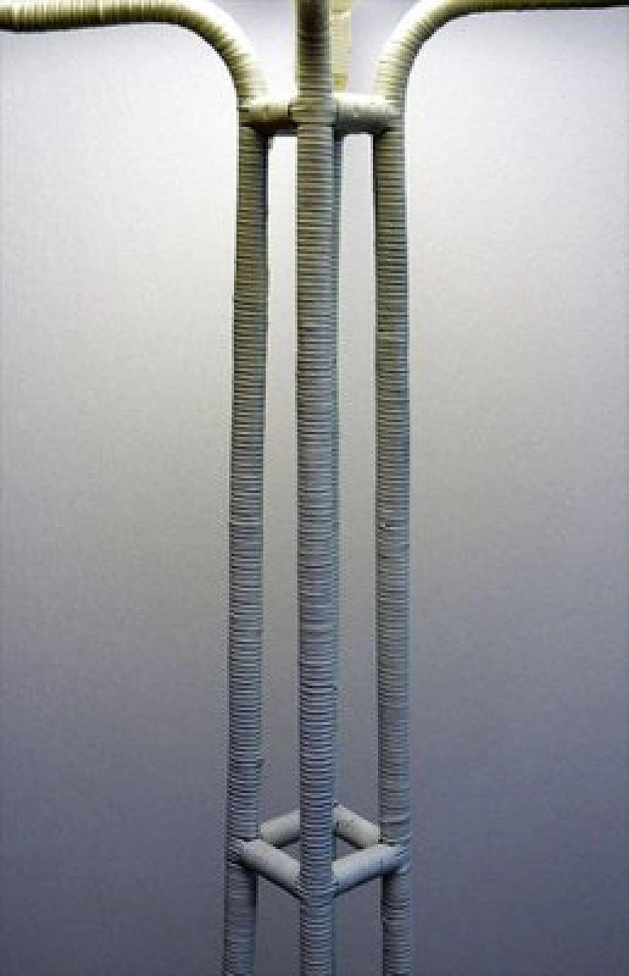 Lampada da terra bianca in vimini, anni '50 1416168