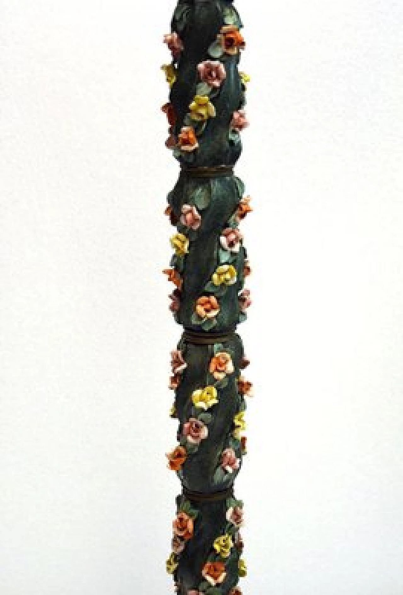 Lampada da terra in ceramica con decori floreali, anni '50 1416187