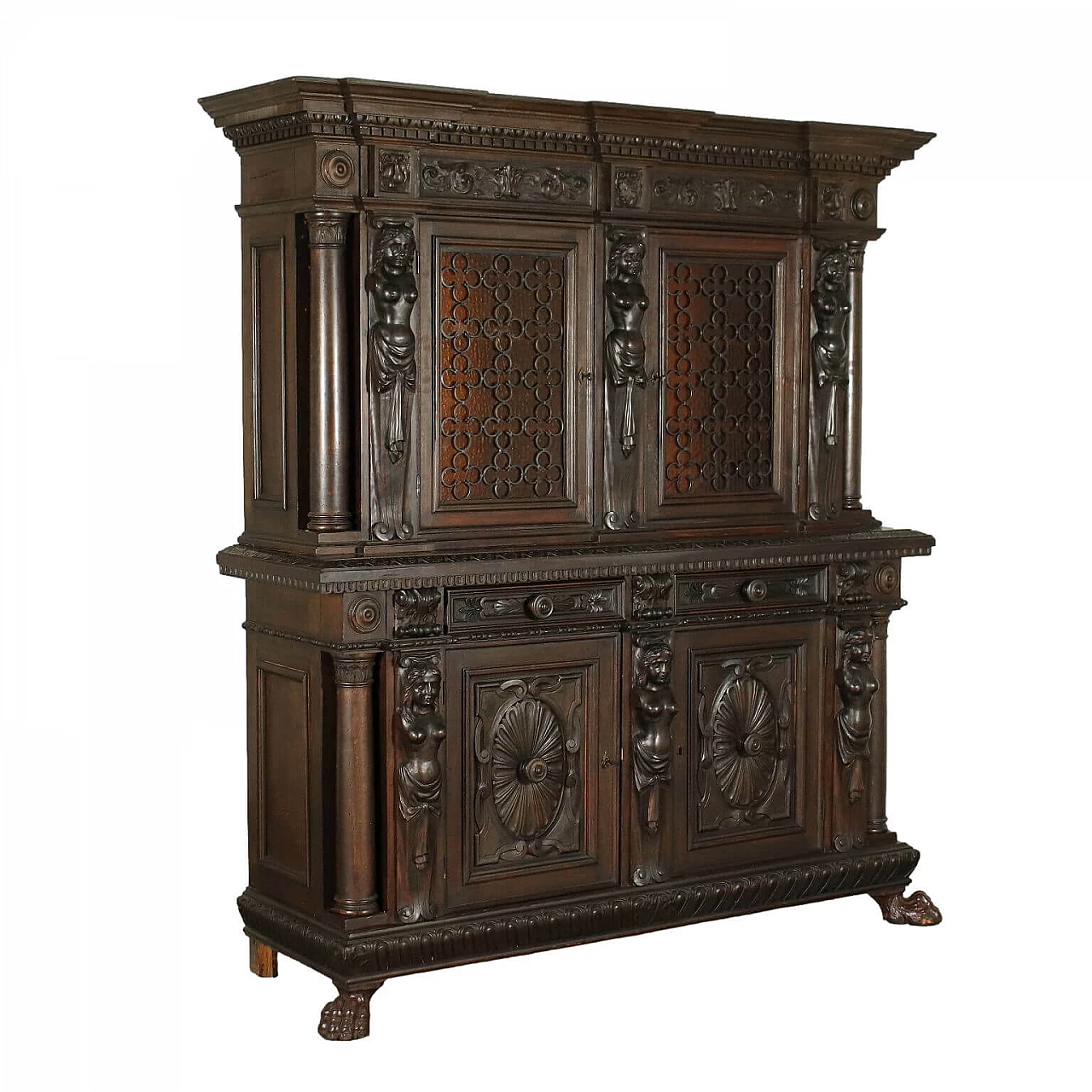 Credenza a Due Corpi in Stile Neorinascimento 1422410