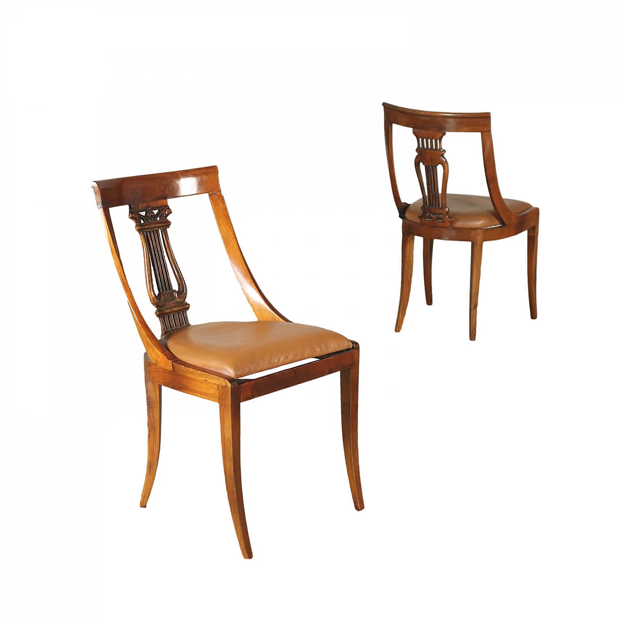 Coppia di Sedie in Noce Stile Impero 1426308