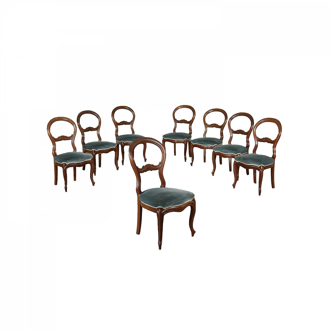 Gruppo di Otto Sedie Inglesi Vittoriane 1426338