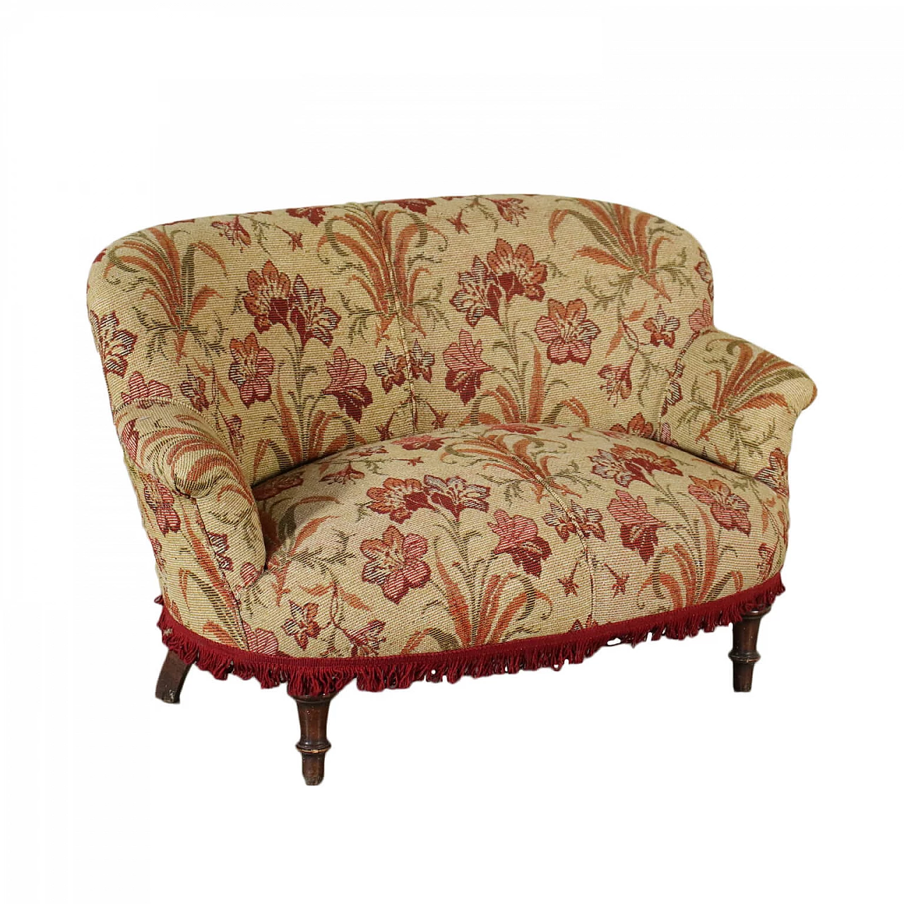 Divanetto con rivestimento in stile Liberty, seconda metà dell'800 1426458