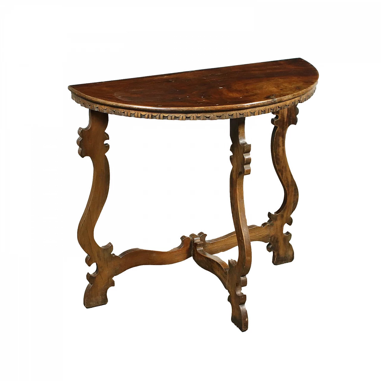Small style console table in walnut with antique elements, 20th century 1427430