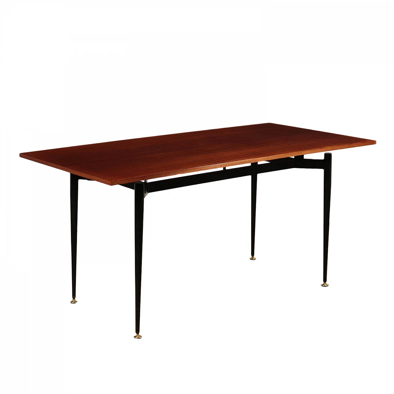 Table Mahogany Veneer and Metallic Enamelled Italy 1960s 1432946