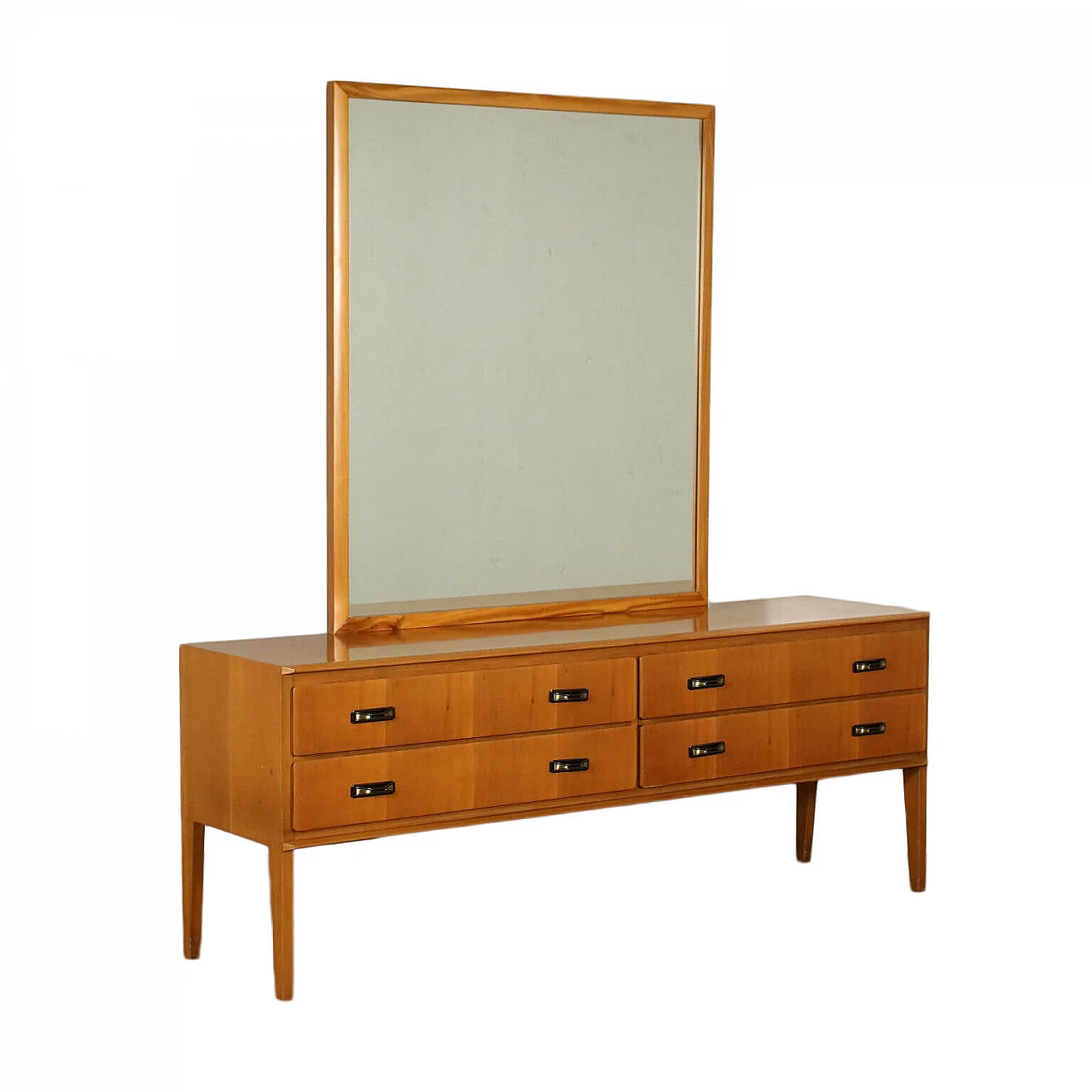 Dresser with mirror and brass handles, 1960s 1434672