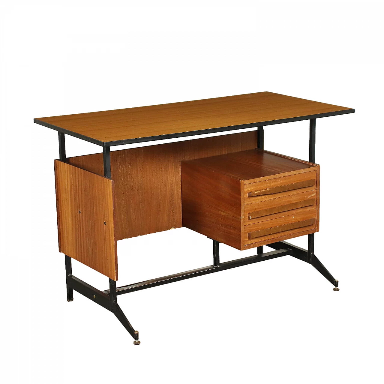 Desk Mahogany Veneer Formica Italy 1960s 1438756