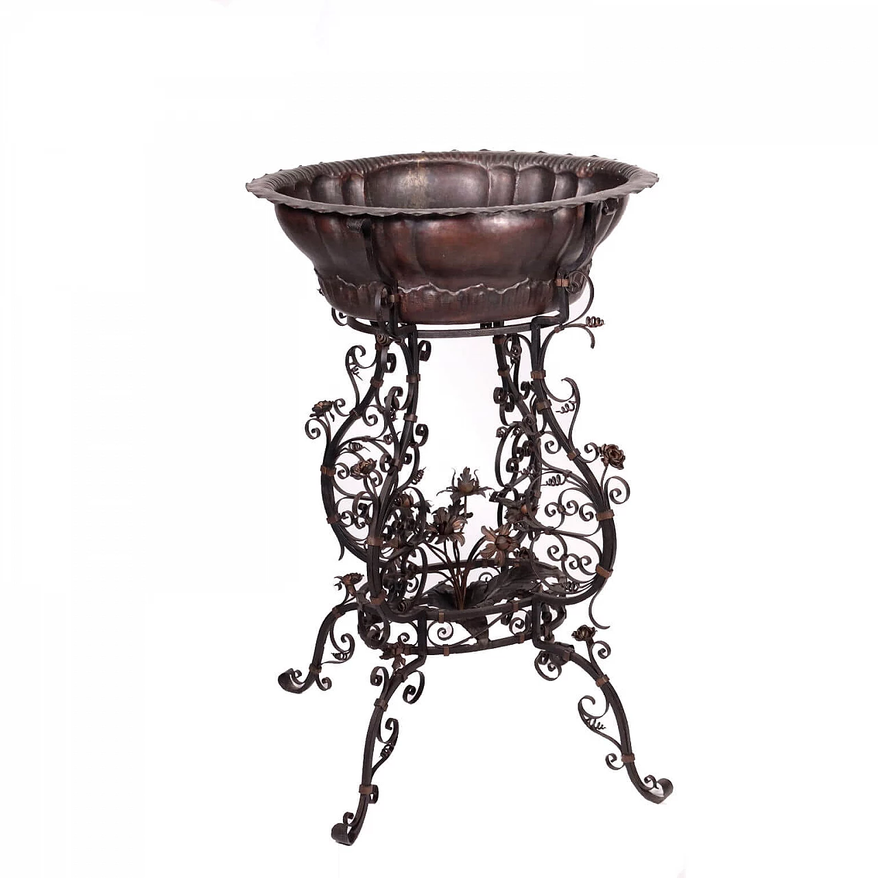 Trespolo in Ferro Battuto con Bacile 1441882