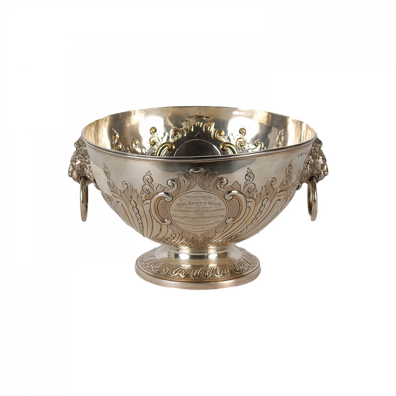 Grande coppa premio per una gara estetica di cavalli in argento, del '800 1442948