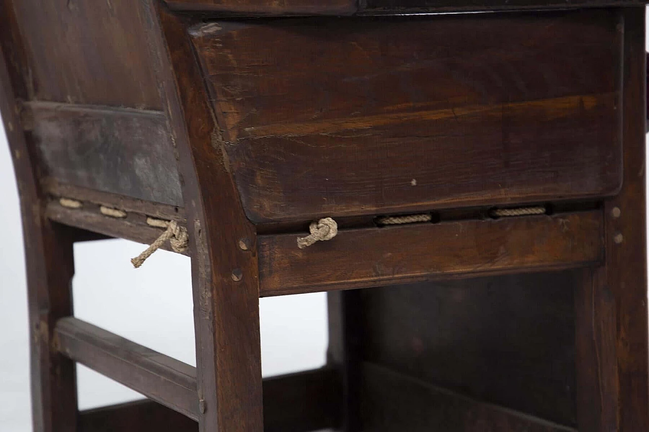 Pair of Italian armchairs in wood and fabric, 19th century 1444097