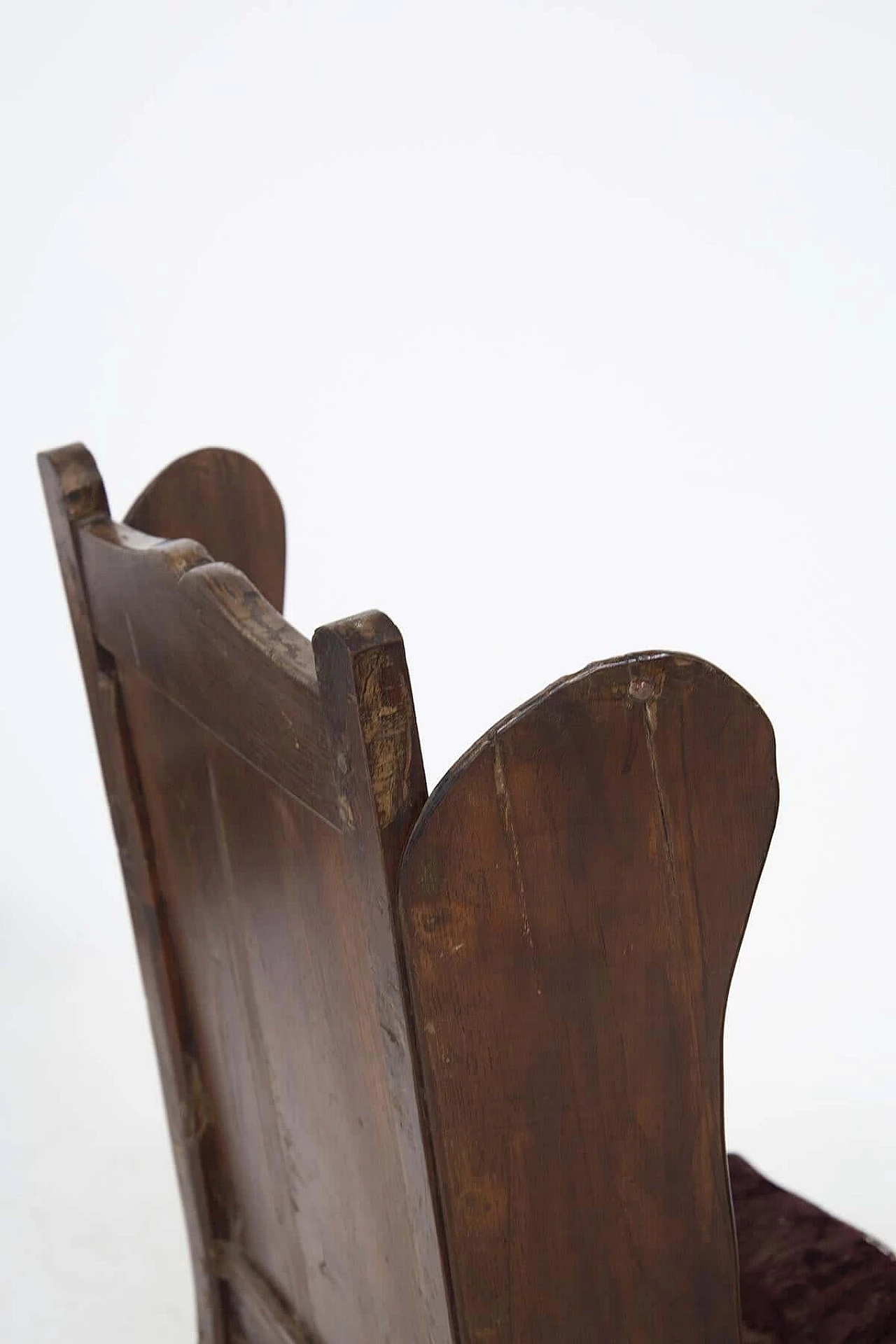 Pair of Italian armchairs in wood and fabric, 19th century 1444098