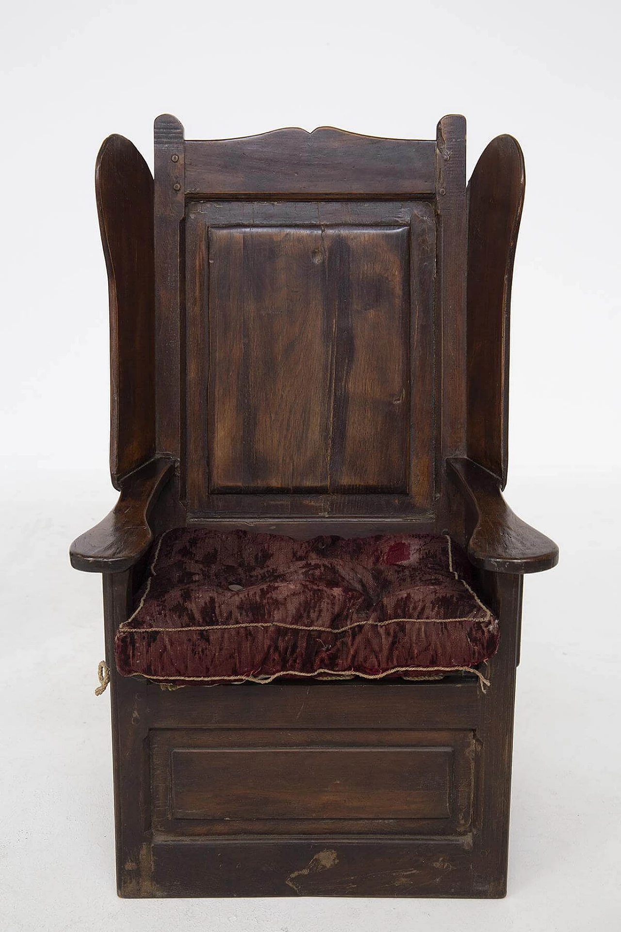 Pair of Italian armchairs in wood and fabric, 19th century 1444104