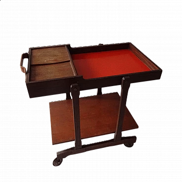 Mahogany service trolley, 1960s