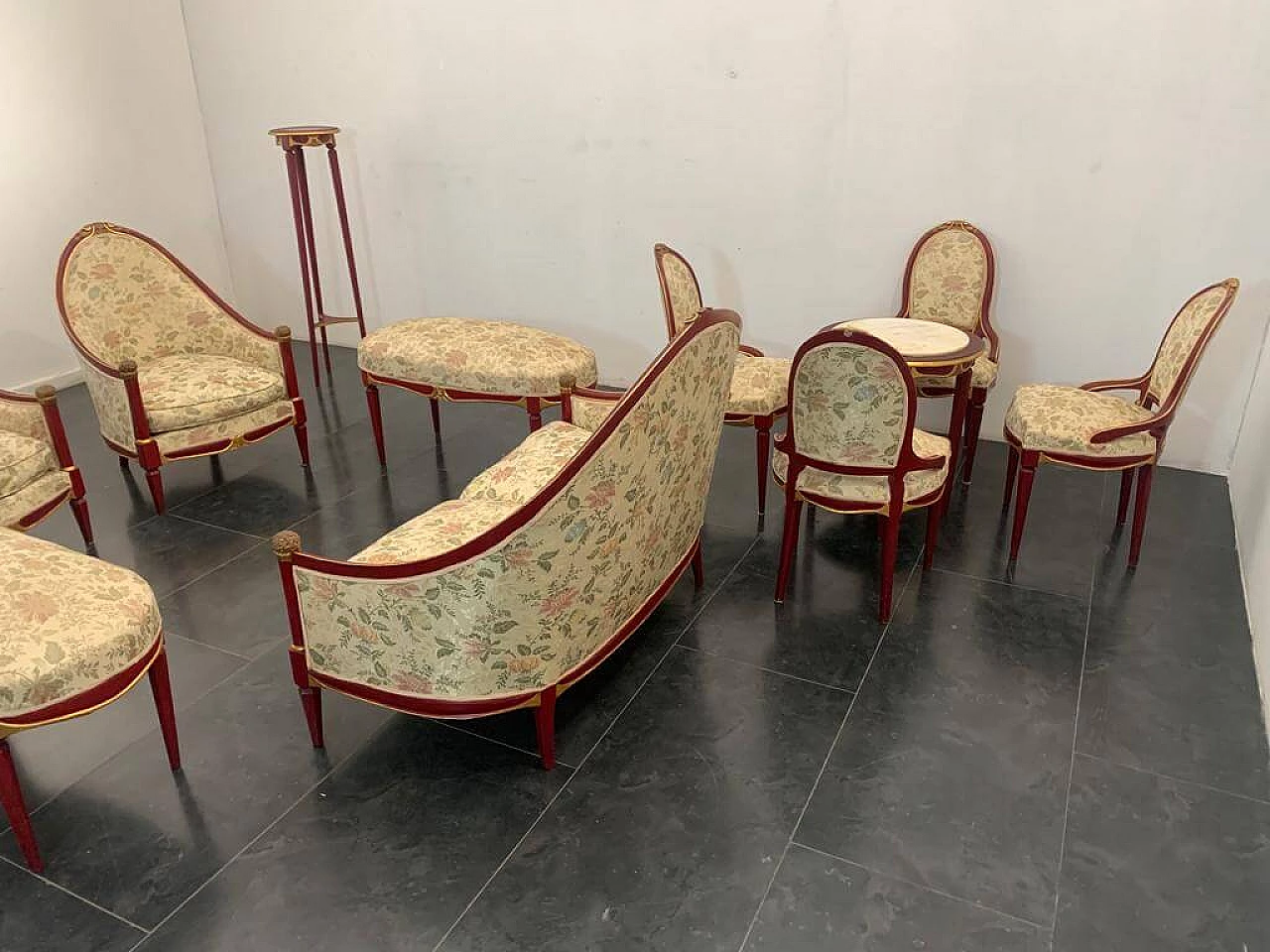 4 Chairs in lacquered wood and gold leaf, 1930s 1444247