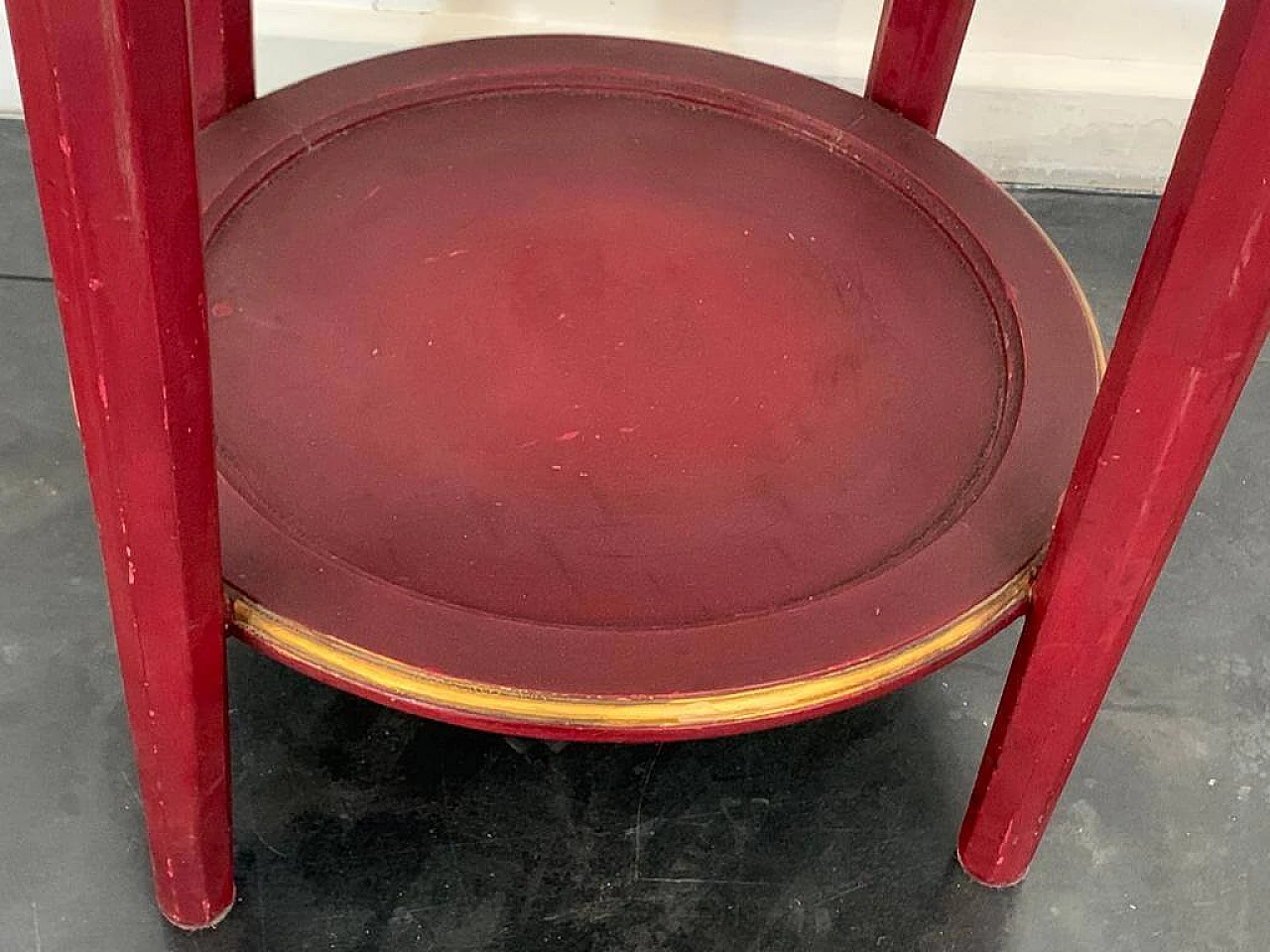 Tavolino laccato con piano in marmo, anni '30 1444254