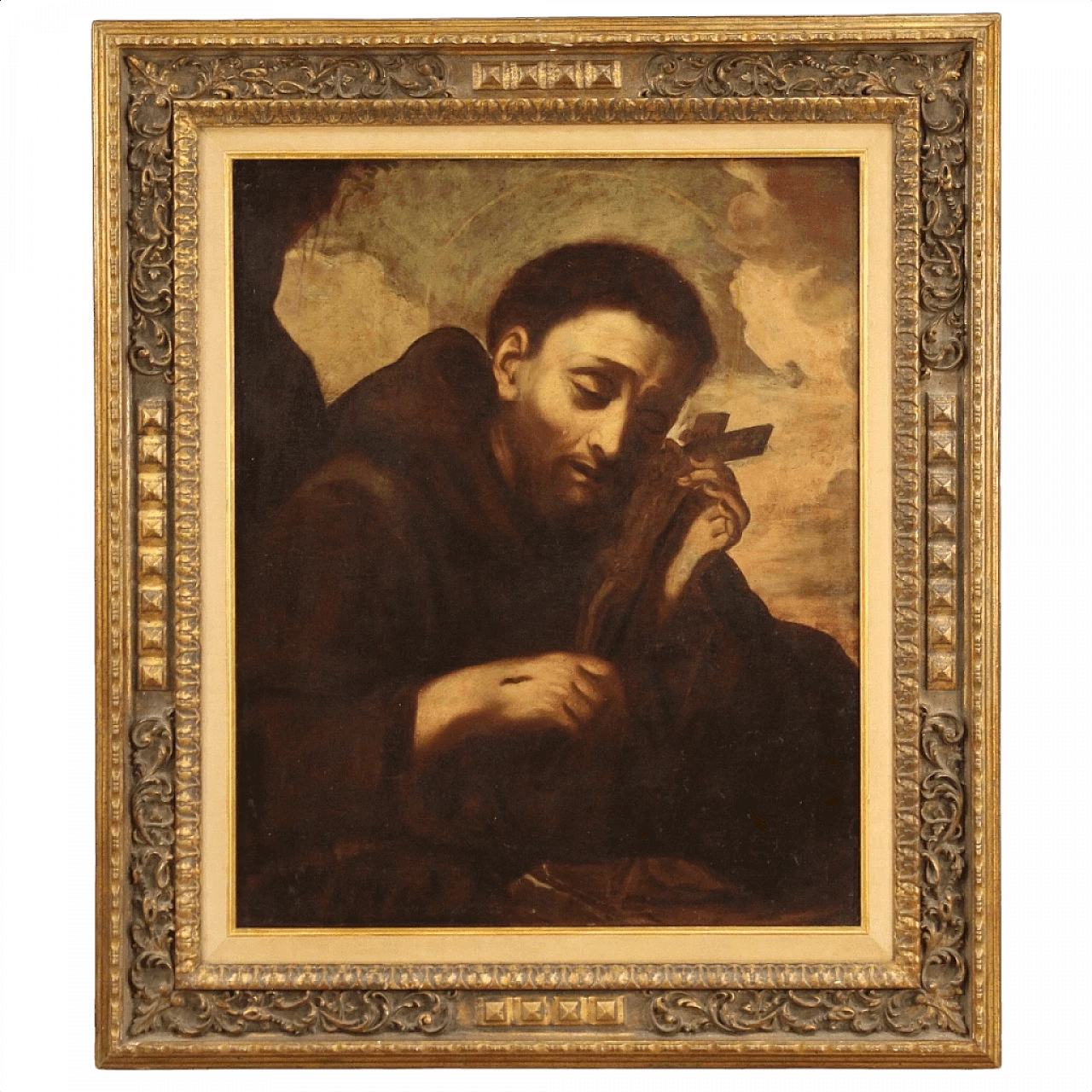Dipinto ad olio su tela raffigurante San Francesco, del '700 1444283