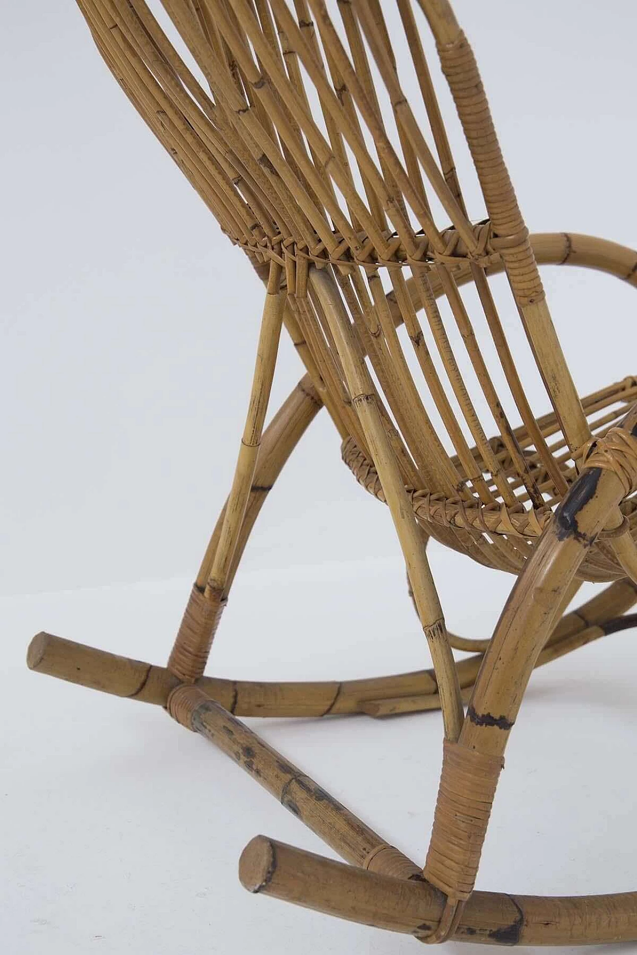 Bamboo rocking chair, 1950s 1444358
