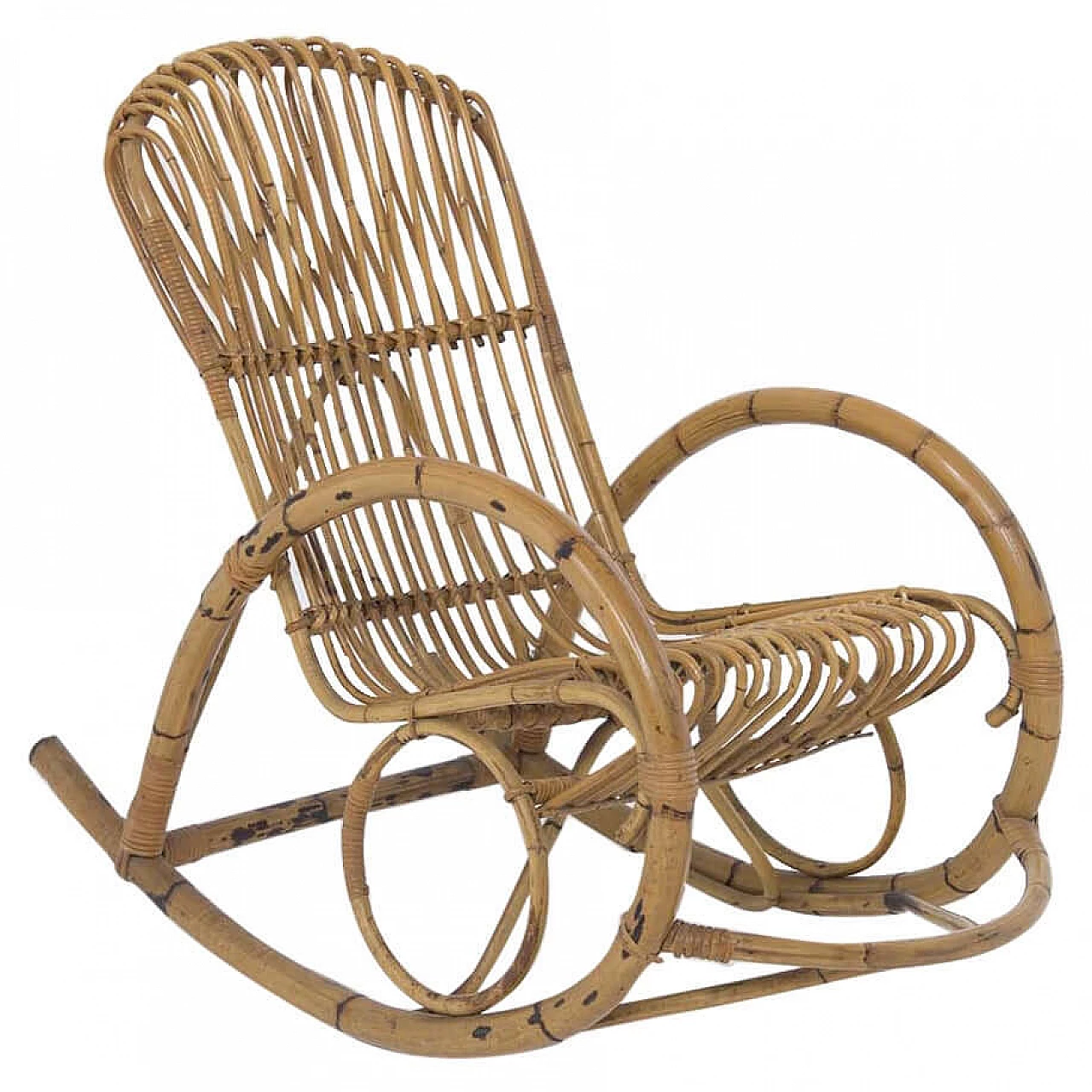 Bamboo rocking chair, 1950s 1444362