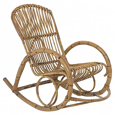 Bamboo rocking chair, 1950s