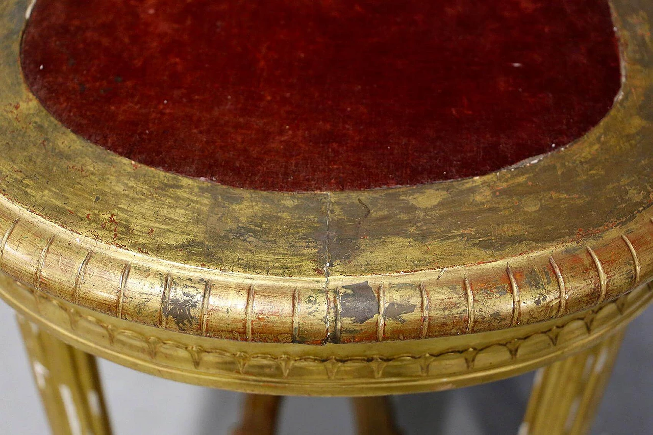 Consolle in legno dorato con piano in velluto, del '800 1444441