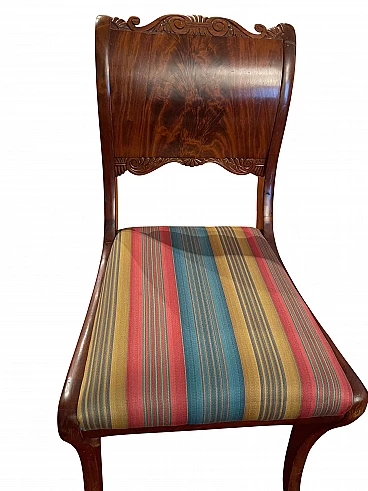 Chair with striped seat upholstery, 1960s