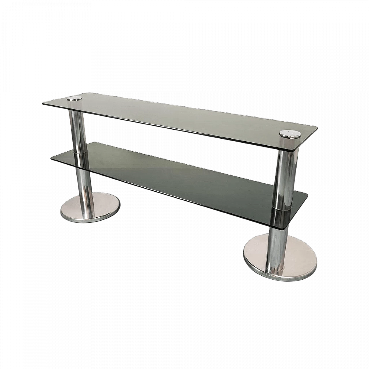 Console table in steel and glass, 1970s 1444677