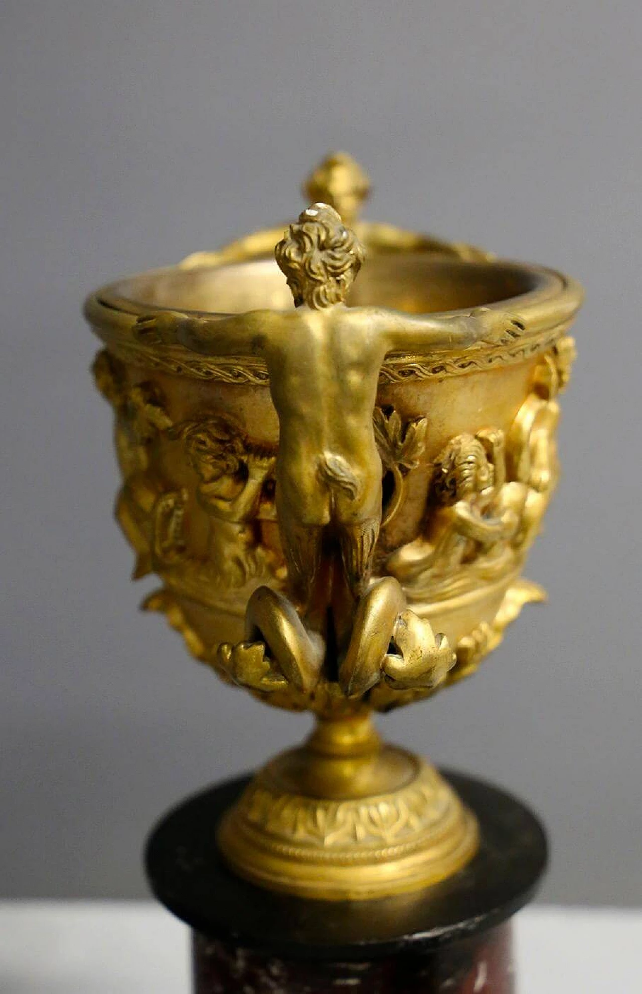 Coppia di coppe in bronzo e marmo di epoca Napoleone III, del '800 1444687