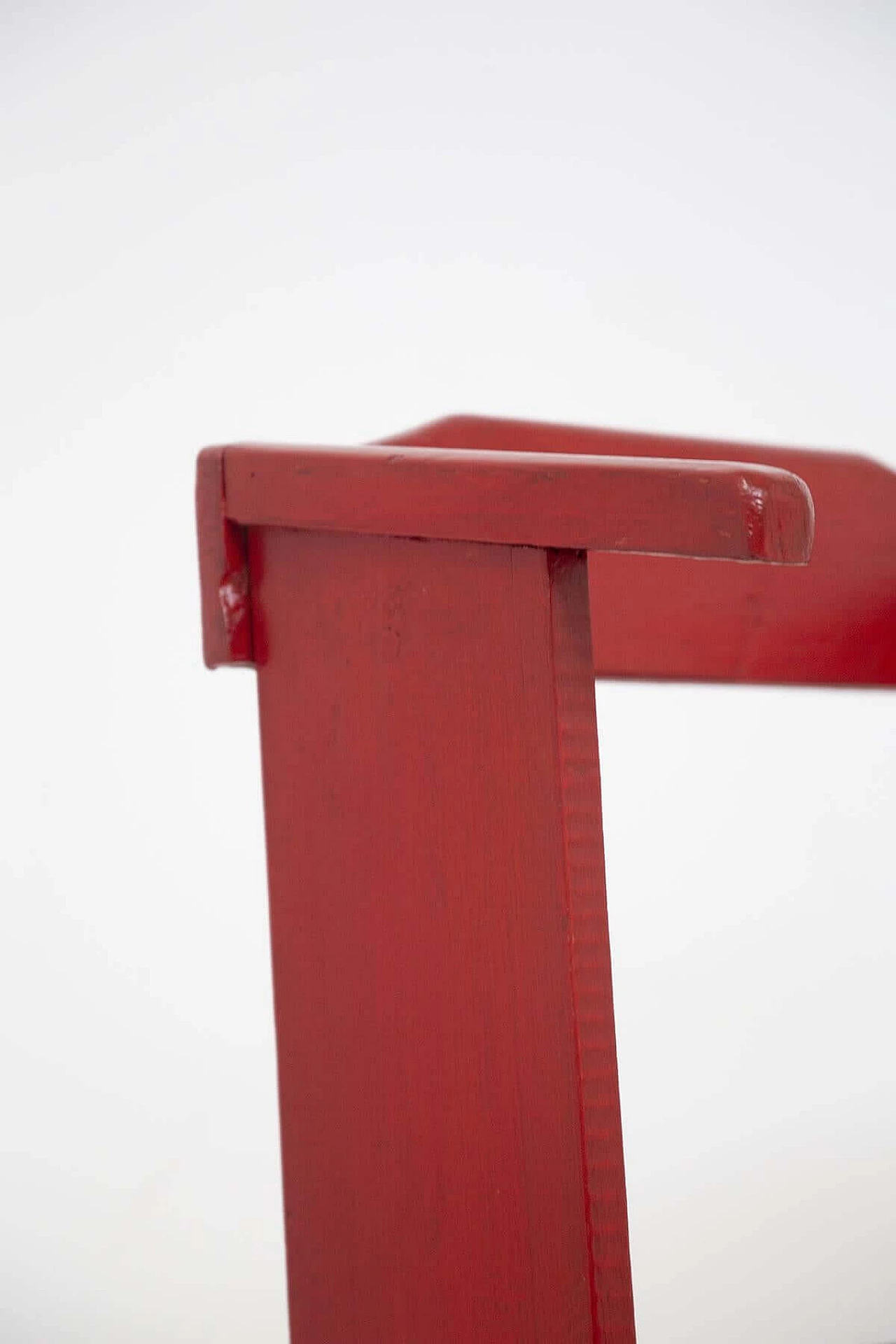 Panchina in legno laccato rosso, anni '30 1444703