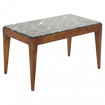 Tavolino di Gio Ponti per Kitaliana in legno e marmo Verde Alpi, anni '50