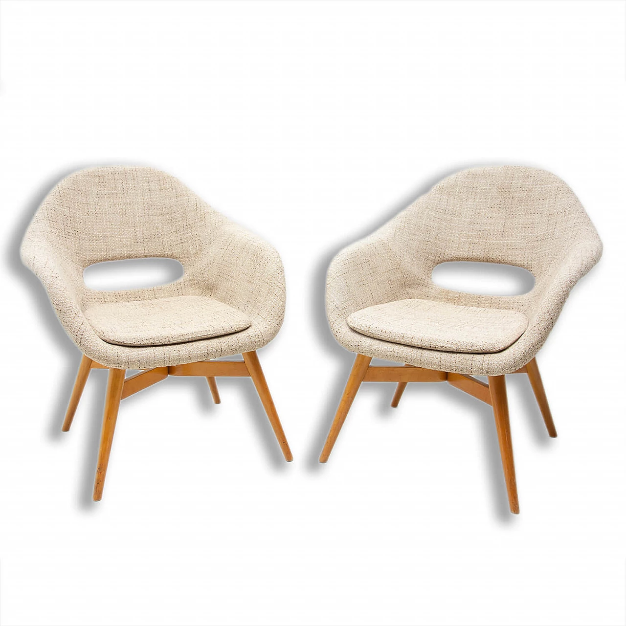 Pair of fibreglass armchairs by Miroslav Navrátil, 1960s 1444956