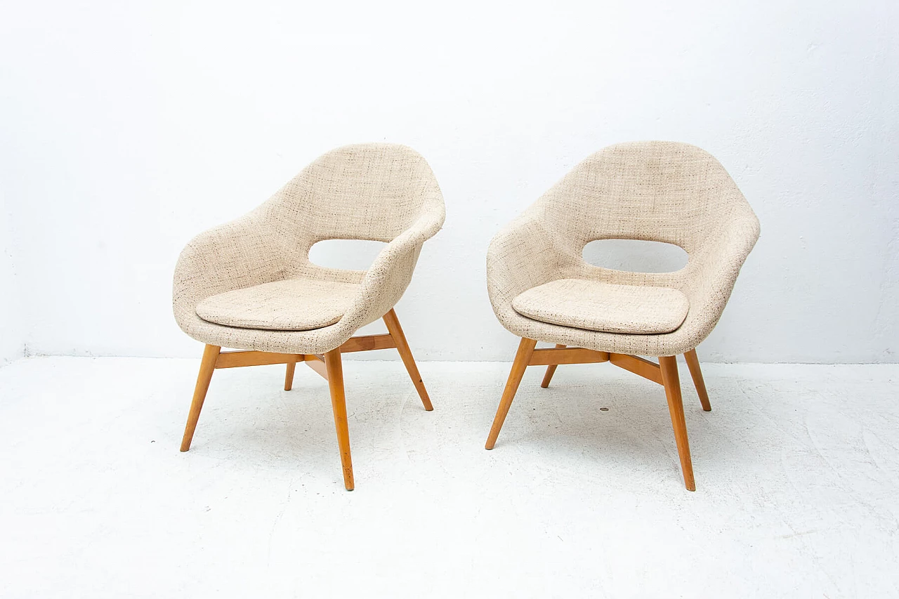 Pair of fibreglass armchairs by Miroslav Navrátil, 1960s 1444968