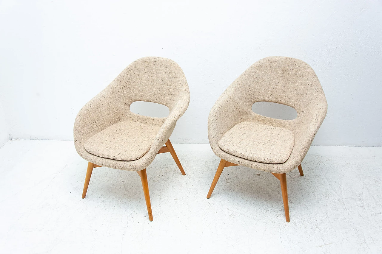 Pair of fibreglass armchairs by Miroslav Navrátil, 1960s 1444969