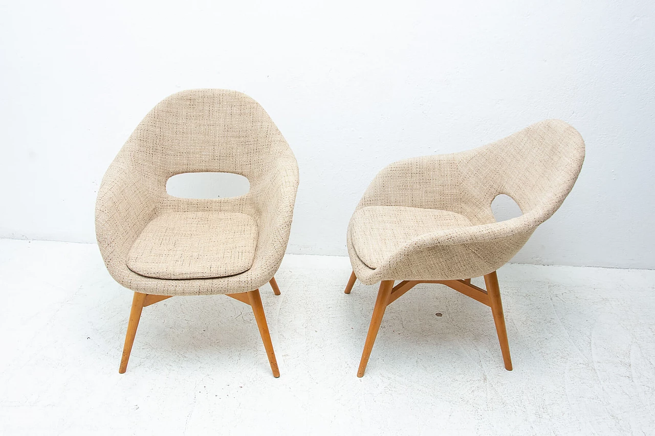 Pair of fibreglass armchairs by Miroslav Navrátil, 1960s 1444971