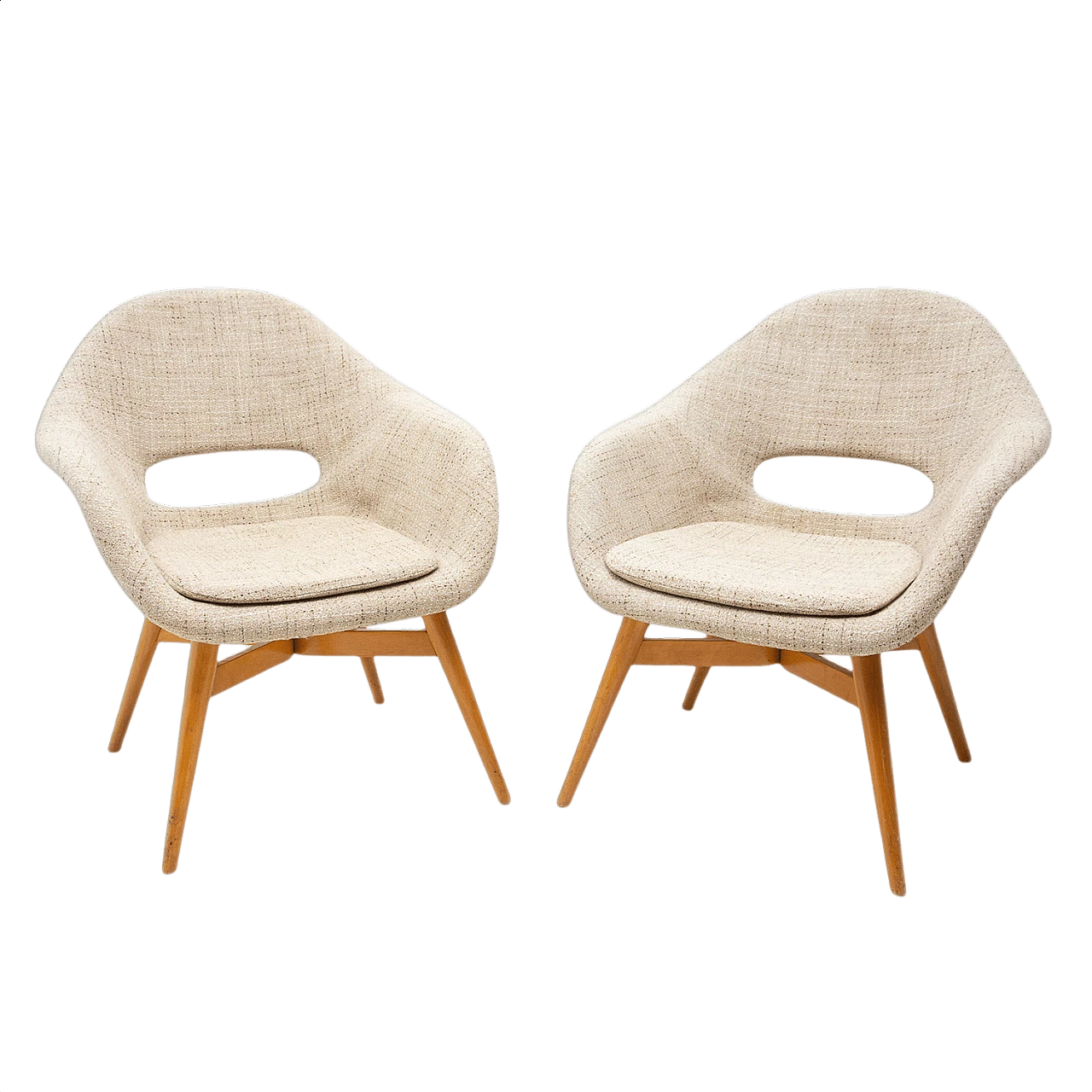 Pair of fibreglass armchairs by Miroslav Navrátil, 1960s 1445491