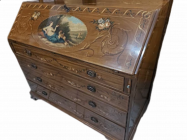 Heppelwhite writing desk with cove, 19th century