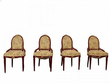 4 Chairs in lacquered wood and gold leaf, 1930s