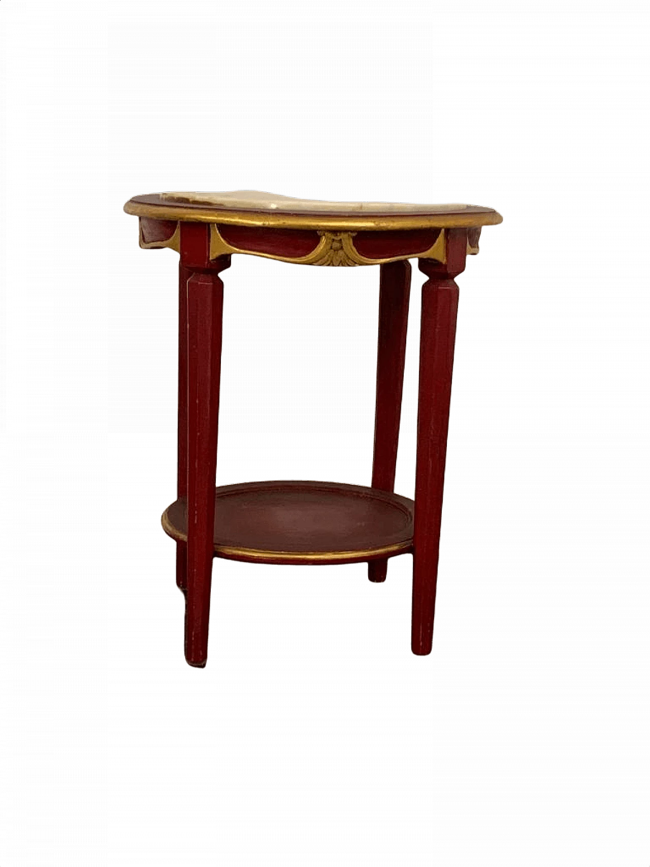 Tavolino laccato con piano in marmo, anni '30 1445640