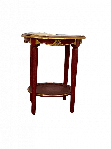 Lacquered coffee table with marble top, 1930s