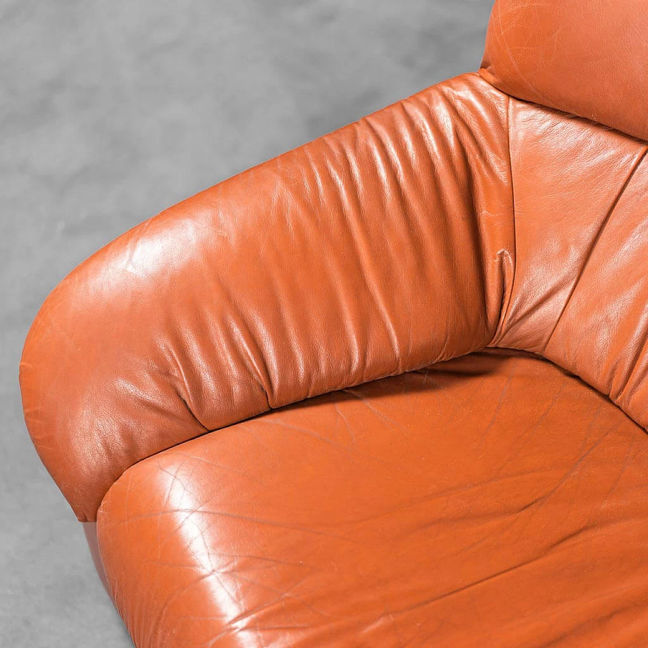 Leather sofa and 2 armchairs, 1970s 1445648
