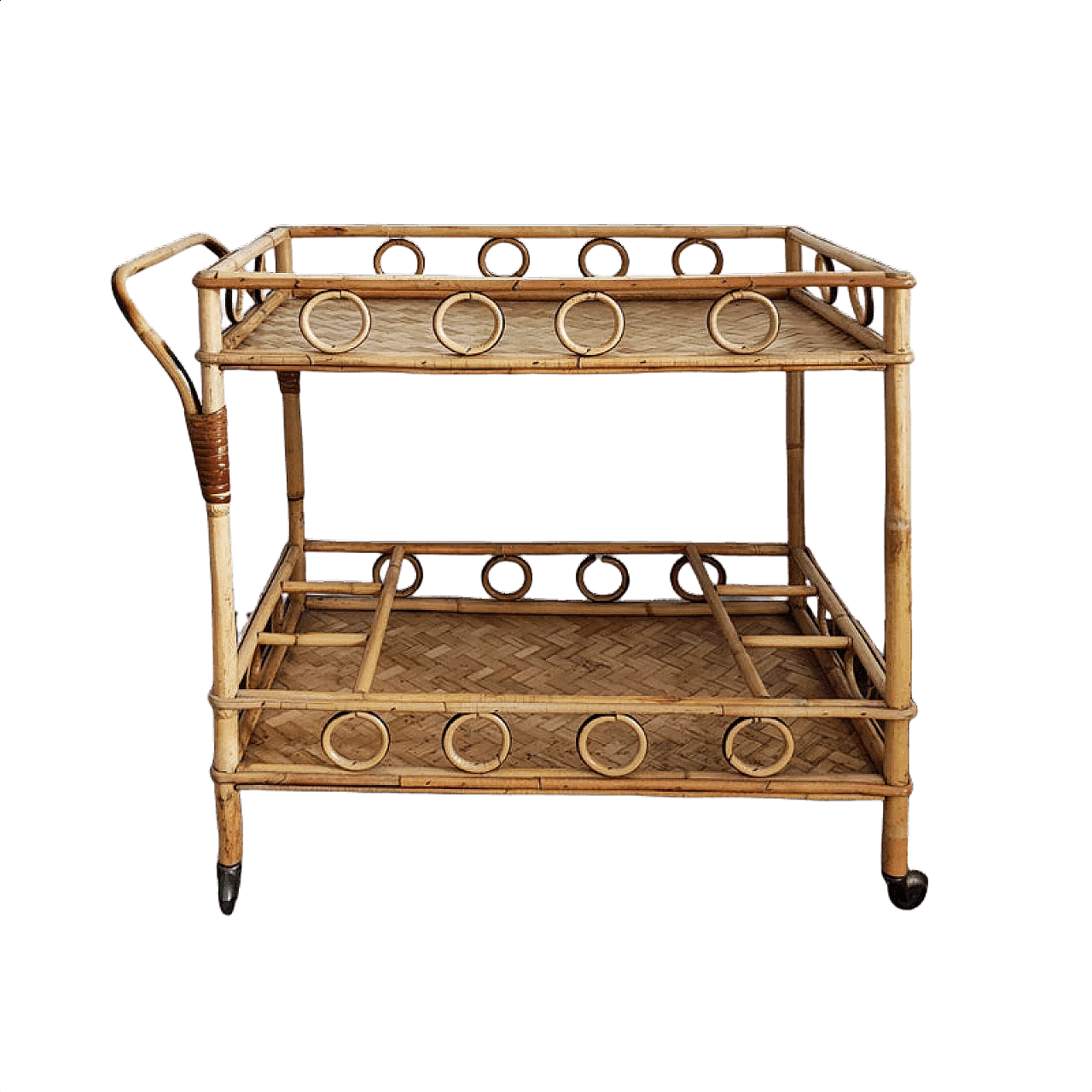Bamboo and rattan bar cart by Franco Albini, 1960s 1445700