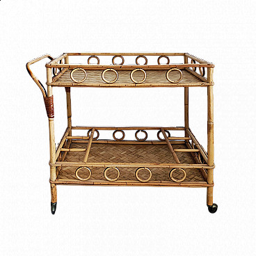 Bamboo and rattan bar cart by Franco Albini, 1960s